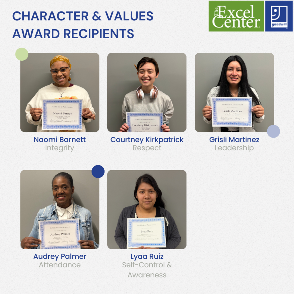 Photo of Character & Values Award Recipients
