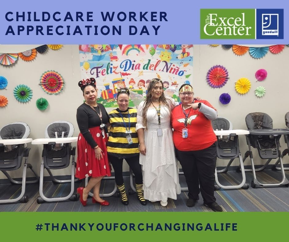 Photo of our Drop-In Center workers for Childcare Worker Appreciation Day
