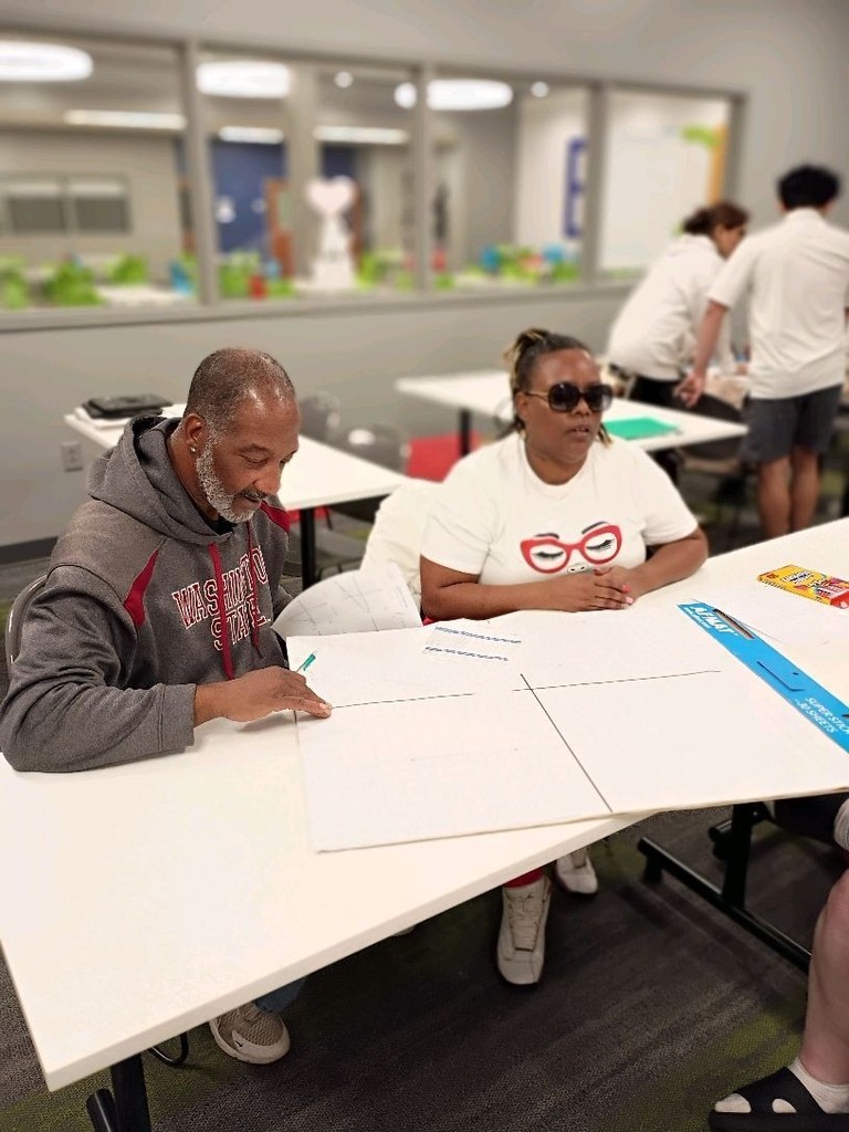 Photo of students in Ms. McMillion's Algebra 1 Class working on their final project