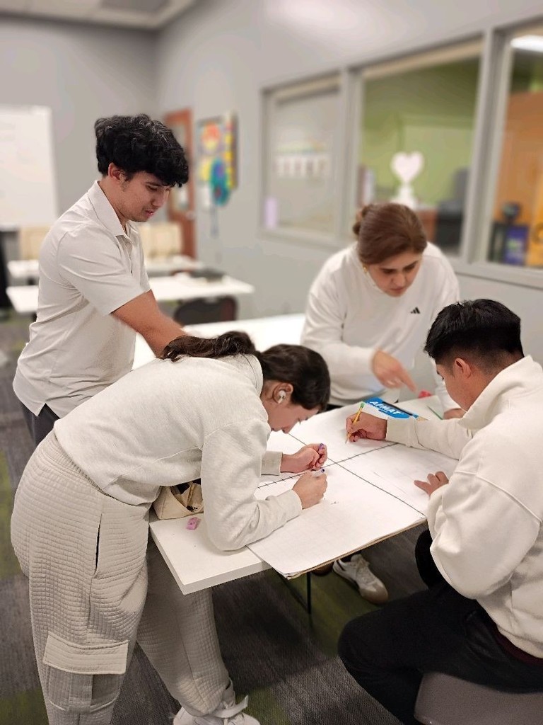 Photo of students in Ms. McMillion's Algebra 1 Class working on their final project