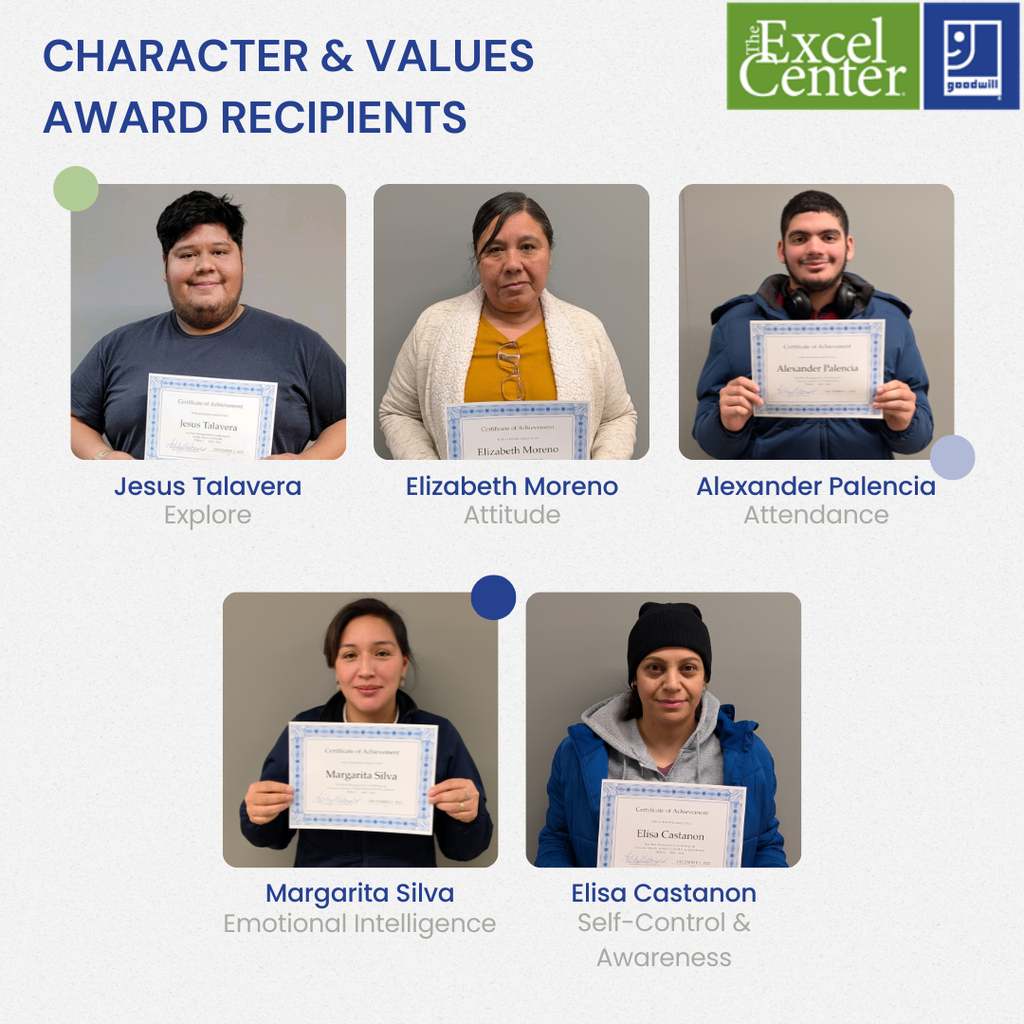 Photos of Character & Values Award Recipients