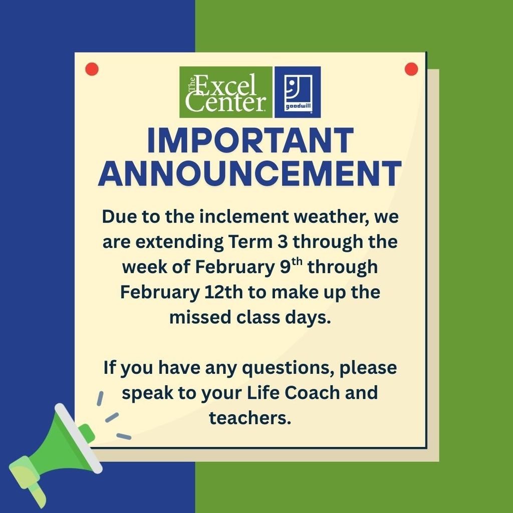 post announcing extended term due to weather