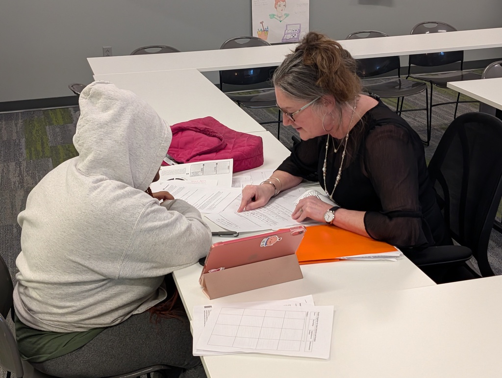 Photo of a teacher helping a student.