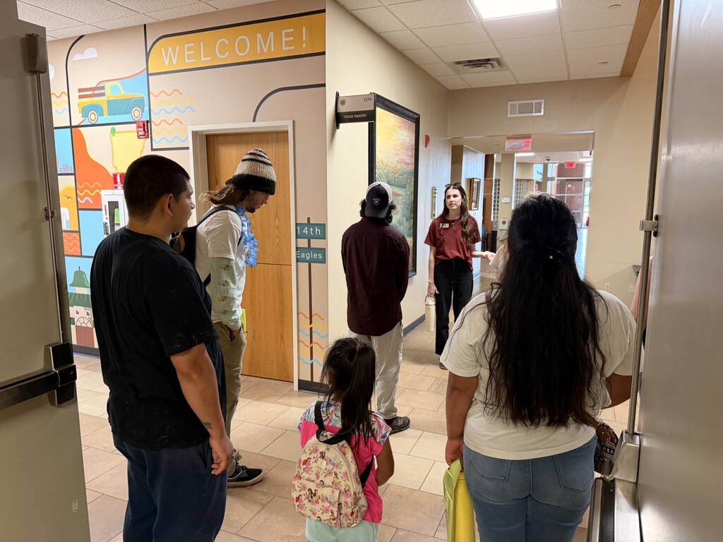 students listening during tour