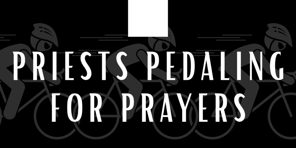 priest pedaling for prayers cover photo