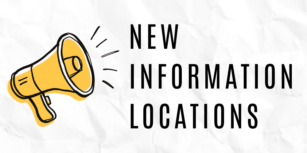 new information locations announcement with megaphone