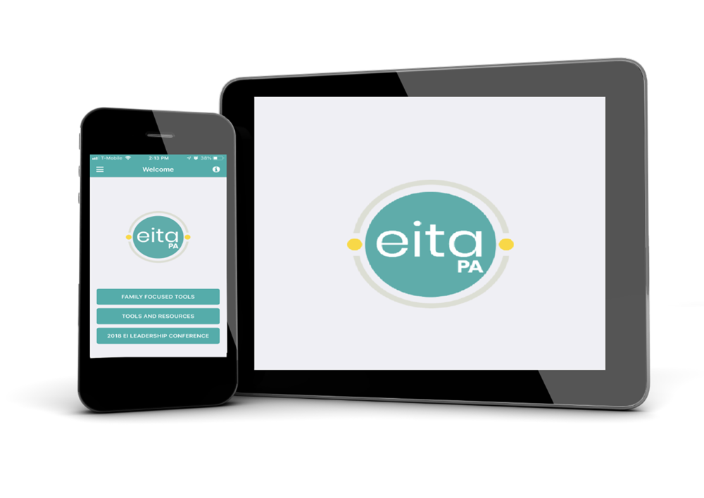 Phone and tablet displaying EITA PA logo circle icon