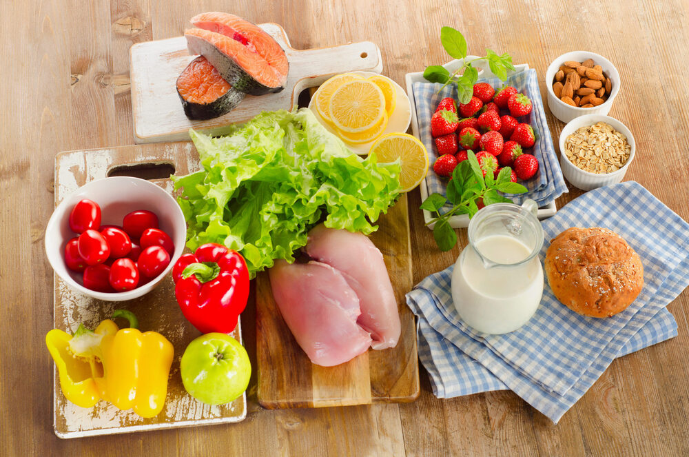 ingredients on wooden table