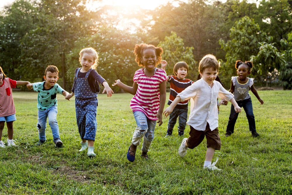 kids running outside