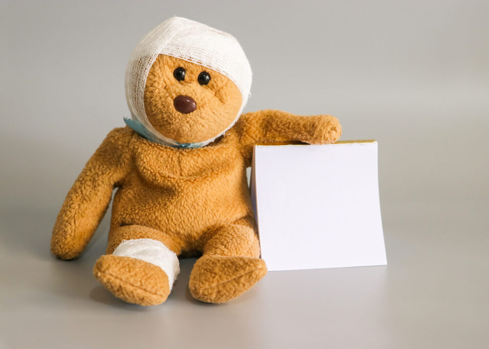 teddy bear with bandages