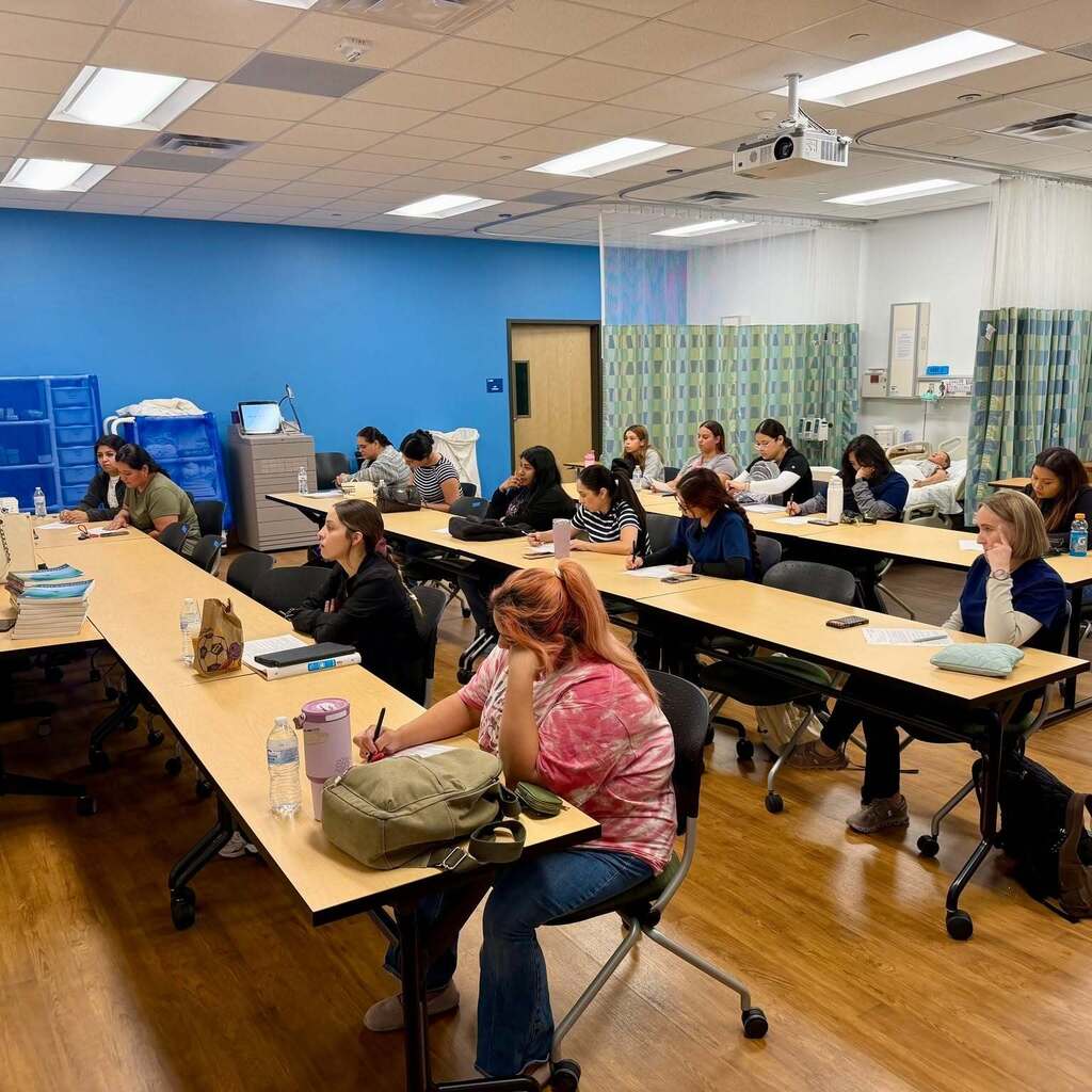 Students in a medical classroom
