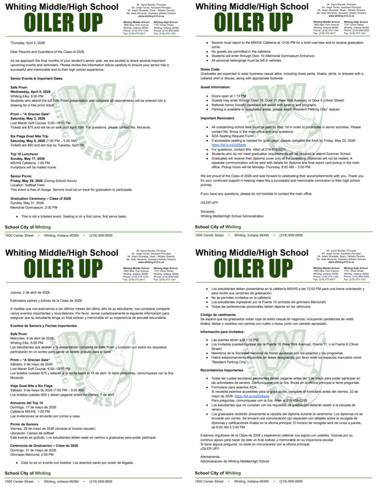 Class of 2026 EOY Events
