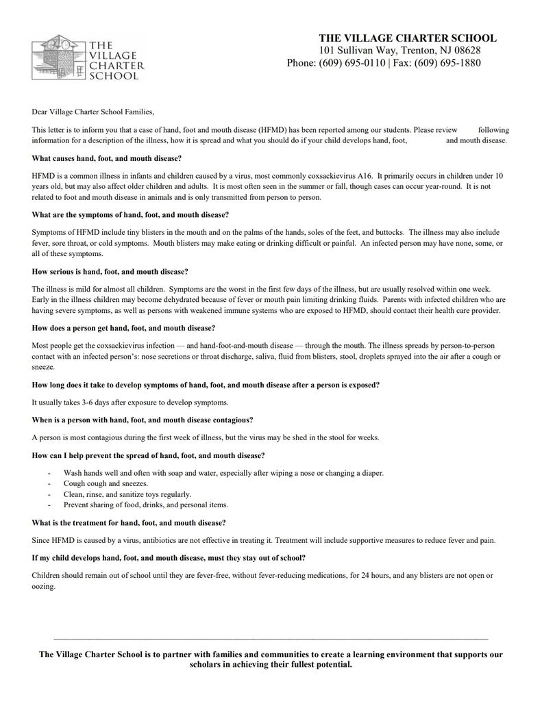 HFMD Letter
