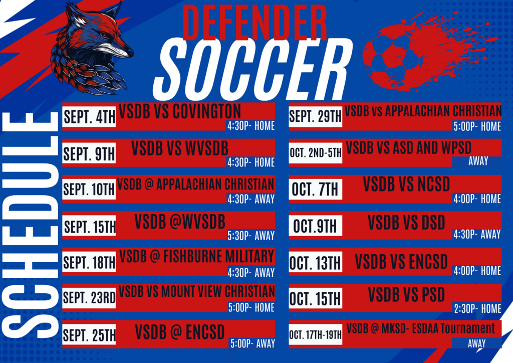 VSDB Deaf Soccer Schedule