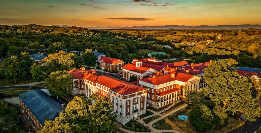 An ariel view of VSDB during Sunset