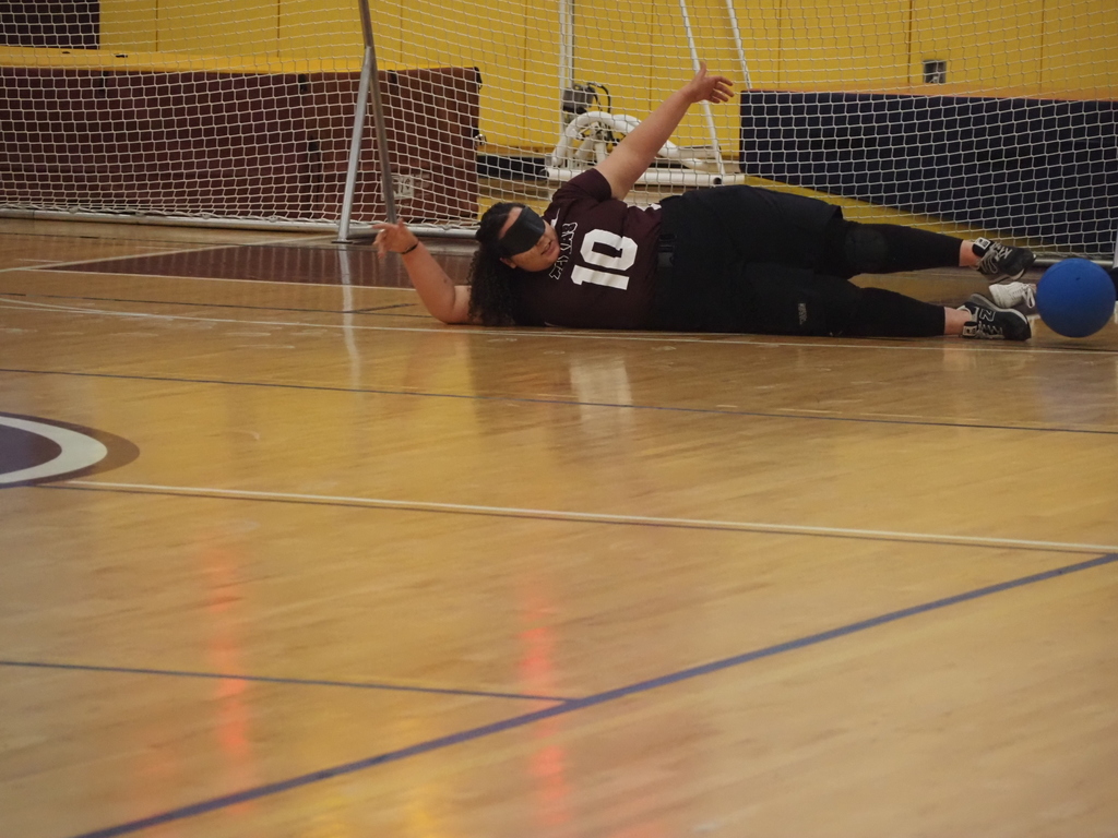 A VSDB  student blocks a goal