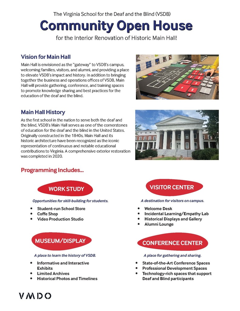 information flyer about the goals of this renovation. PDF link in post is accessible with screen readers and zoom text.