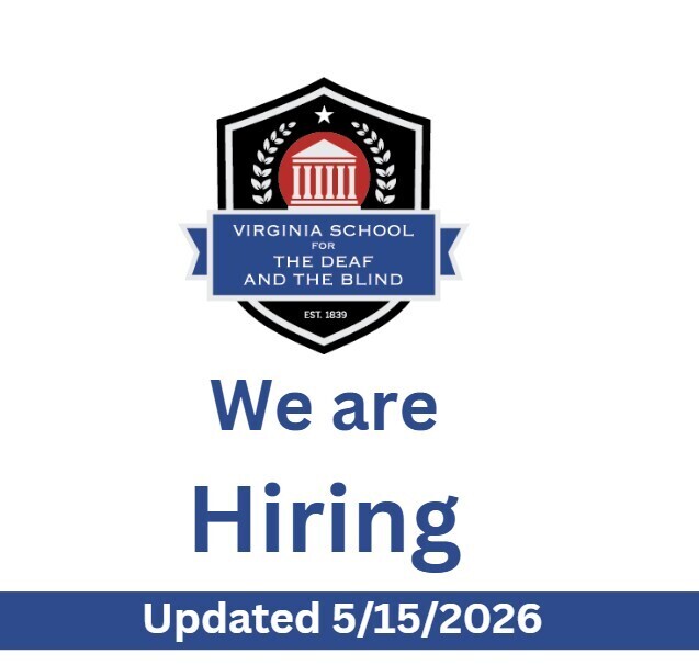 VSDB's crest is above the words "we are hiring. Updated  5/15/2026".