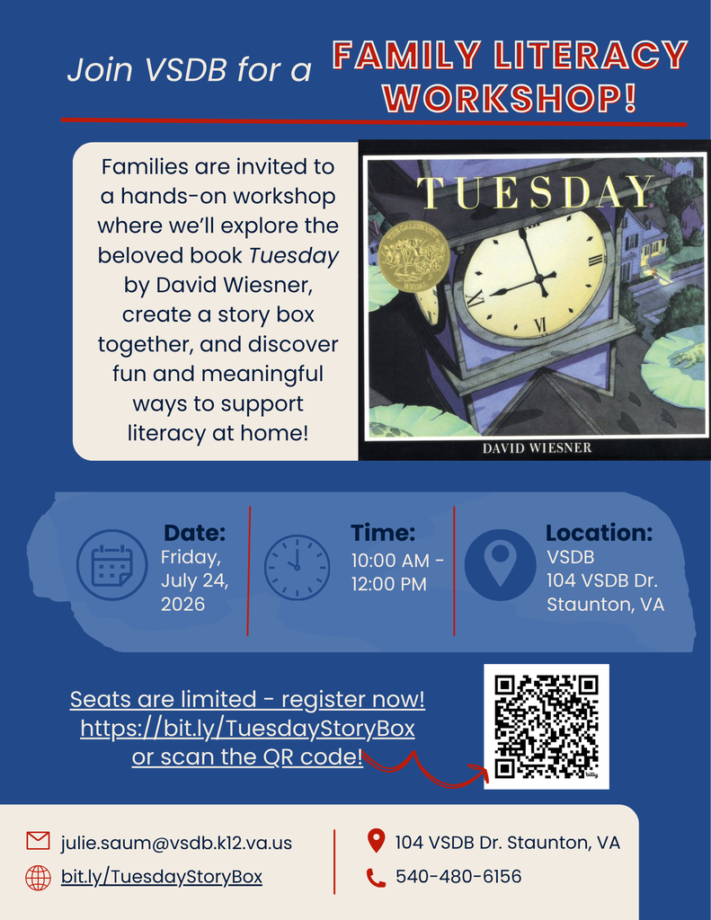 flyer for family literacy workshop. all text is in main post. image of the book, Tuesday, by David Wiesner. QR code to scan to access registration link.