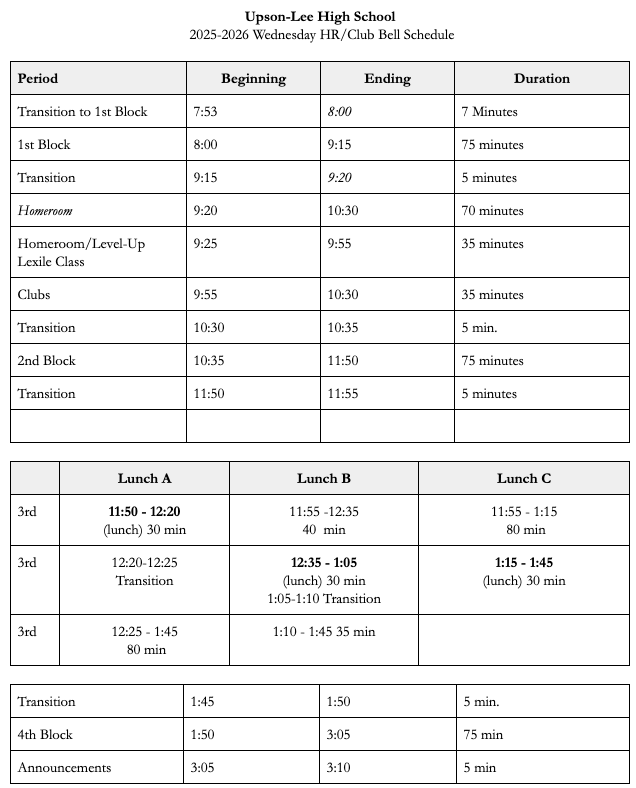 FY26 HR/Club Schedule