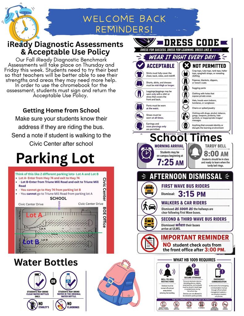 What's Happening at ULMS Week of August 3.