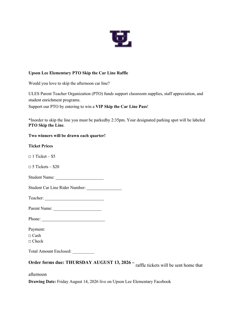 PTO Skip the Car Line