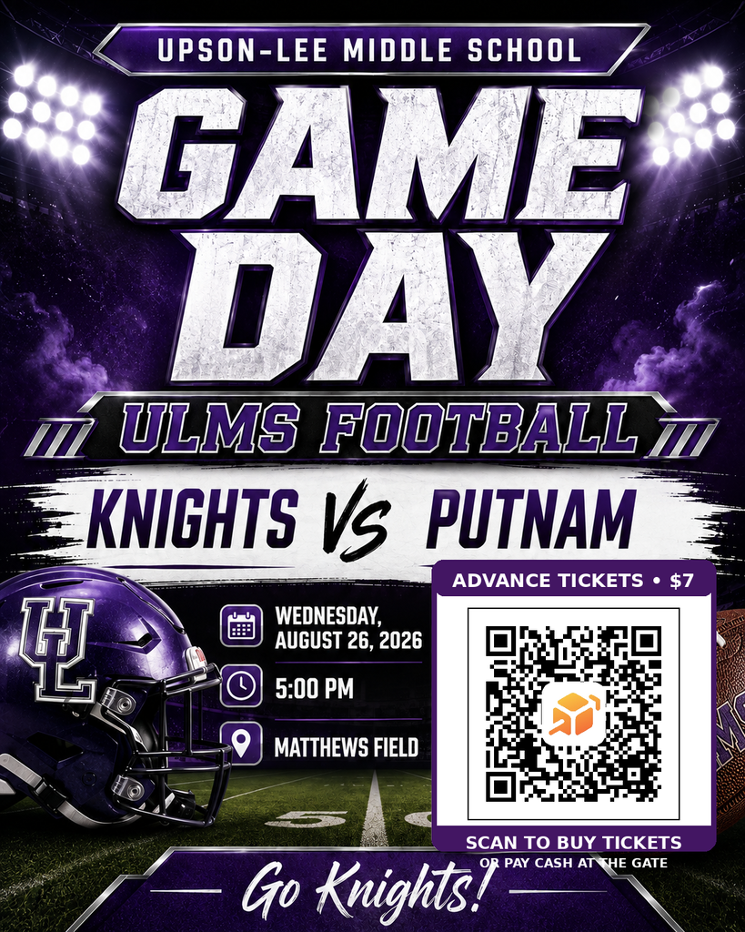 ULMS Football vs Putnam — 5:00 PM at Matthews Field. Go Knights!