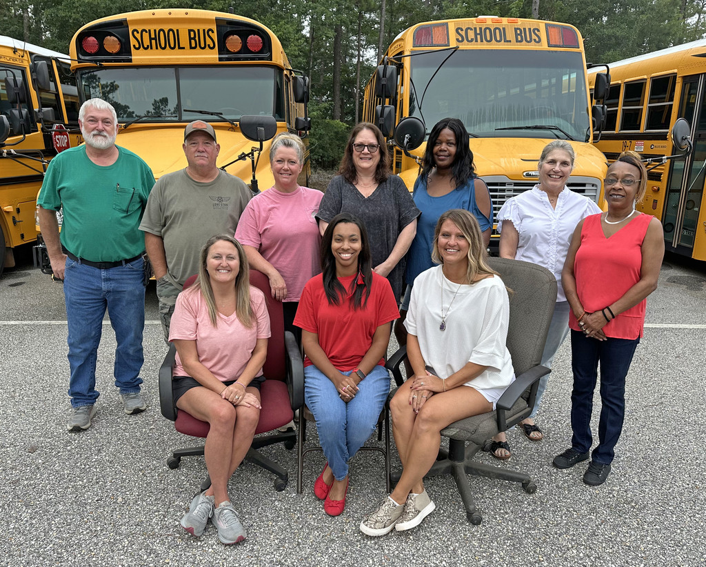 Students return to class on Thursday, Aug. 7 in the Thomasville City Schools District. The school bus drivers for the 2025-2026 school year include (front) Anna Nall, Melissa Murphy and Kellie Hudson; (standing) Terry Stifflemire (Director of Transportation and Bus Safety Services), Donald Knight, Candice Cassidy, Christy Knight, Joyce Cunningham, Kim Faust and Tina Blount.