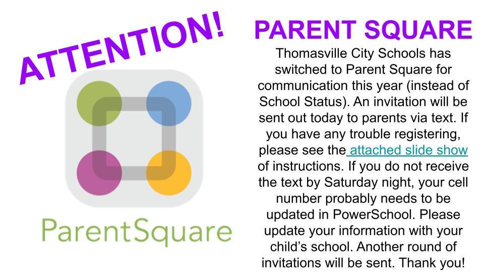Parents - welcome to Parent Square.
