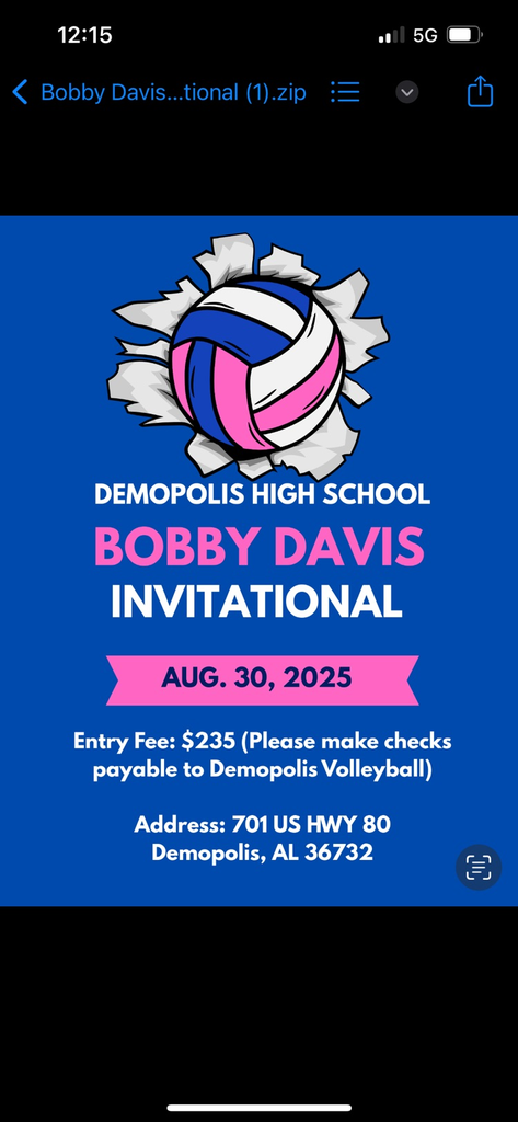 The THS varsity volleyball team will participate Saturday, Aug. 30 in the Bobby Davis Invitational at Demopolis High School.