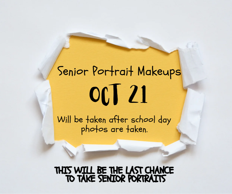 Mark the date! Last chance for Senior Portraits on Oct. 21!