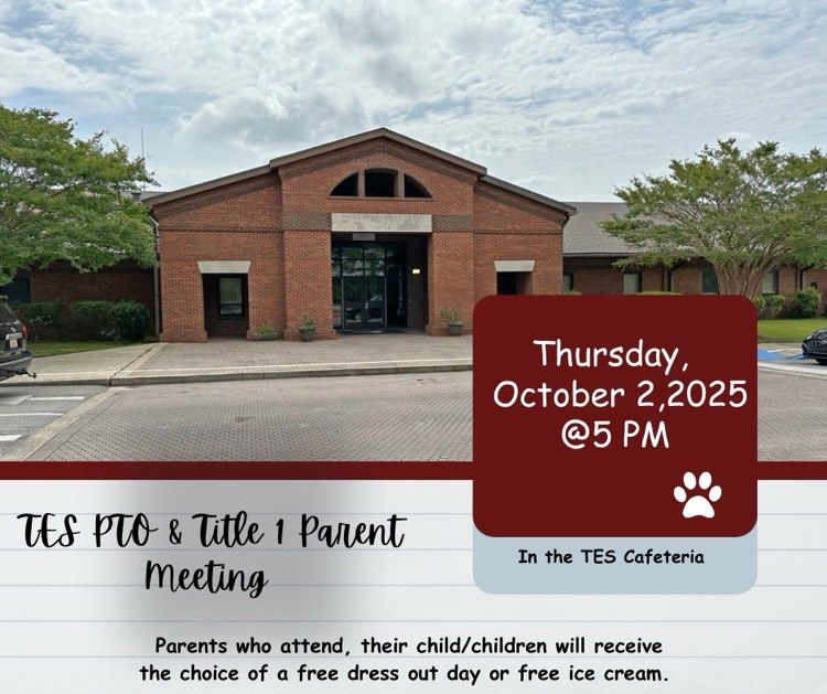 TES PTO and Title I meeting, 5 p.m. on Oct. 2.