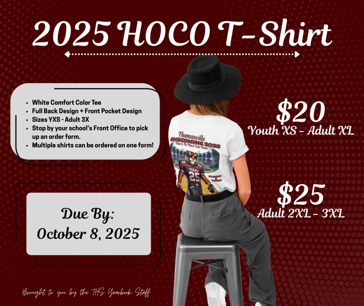 Order the 2025 TCS Homecoming T-shirt.