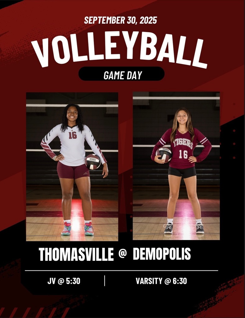 THS VOLLEYBALL UPDATE: Middle school game today, Sept. 30, at Demopolis High School has been cancelled. JV game will begin at 5:30 p.m. with the varsity game following. Cash will be accepted at the gate.