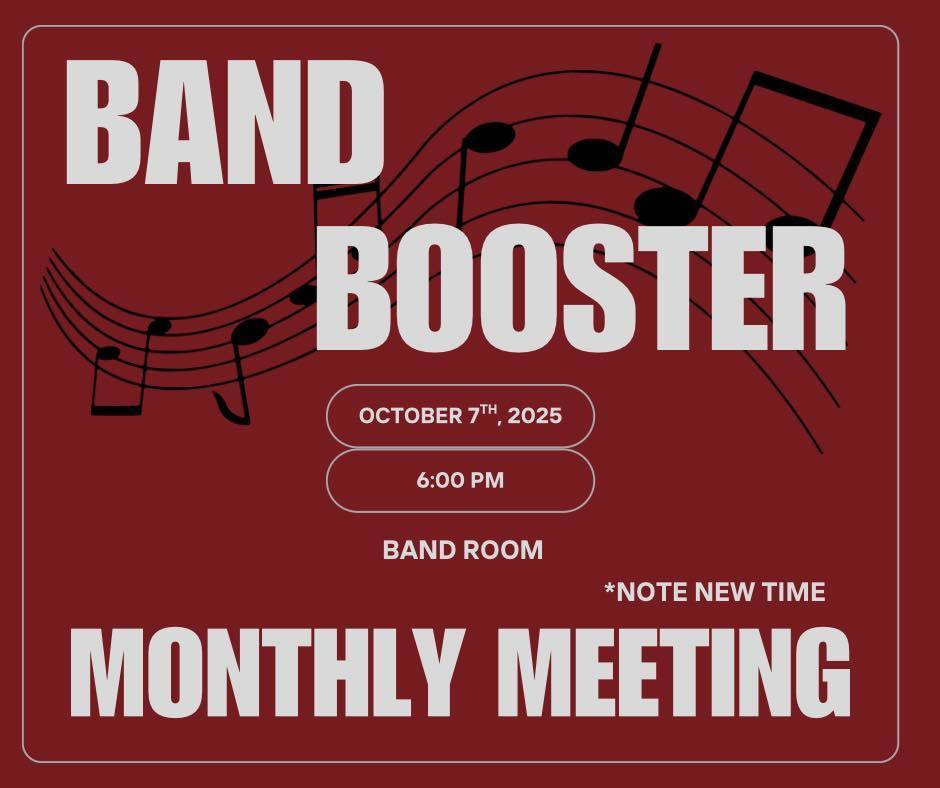 THS Band Booster meeting, 6 p.m. on Tuesday, Oct. 7 in the school band room.