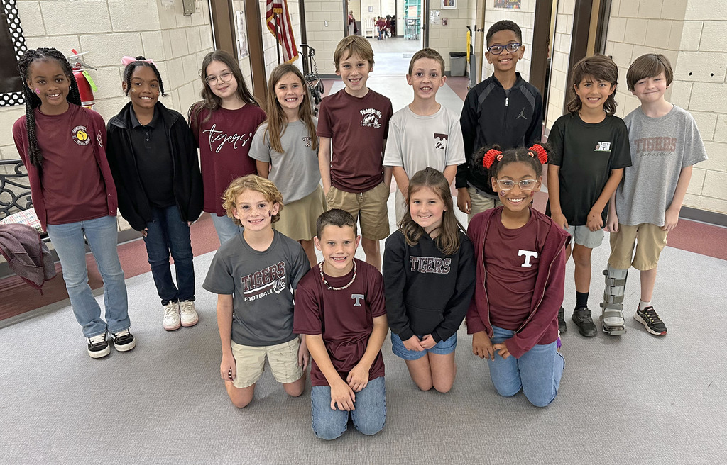 The Peer Helpers for the 2025-2026 school year at Thomasville Elementary School include (front) Preston Harrell, Jay Phillips, Emilia McKinley and Reinys Rodriguez Perez; (back) Giliyah Johns, Alexandria Shoemaker, Saylor Hall, Avery Usselman, Wyatt Sims, Walter Drinkard, Jalen Hudson, Kayceton Rodriguez and Merritt McAdams. Not pictured is Harmoni Daley and Claire Drinkard.