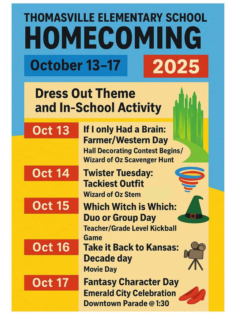 TES Homecoming schedule 2025