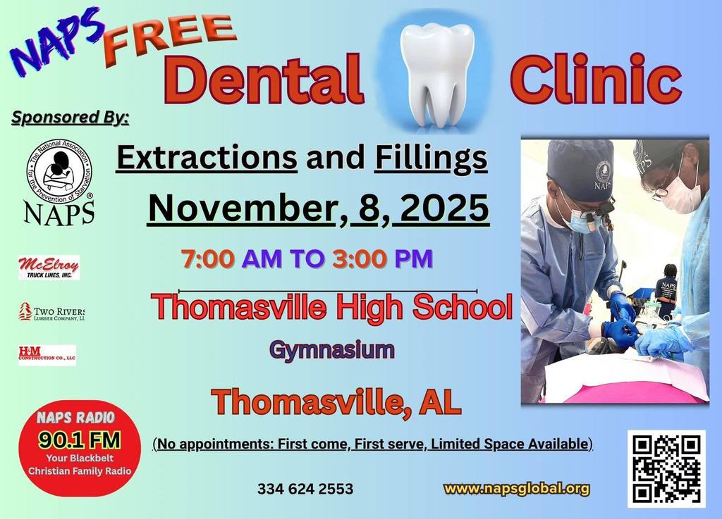 Free Dental Clinic Nov. 8 in the THS gym