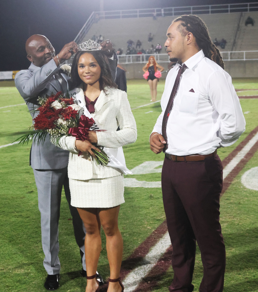 Imani Brothers was crowned Thomasville High School Homecoming Queen 2025 Oct. 17 during a halftime ceremony at D.F. Anderson Field. She was crowned by Eddie Armstead Jr., THS Principal, as her father Juan Brothers looked on.
