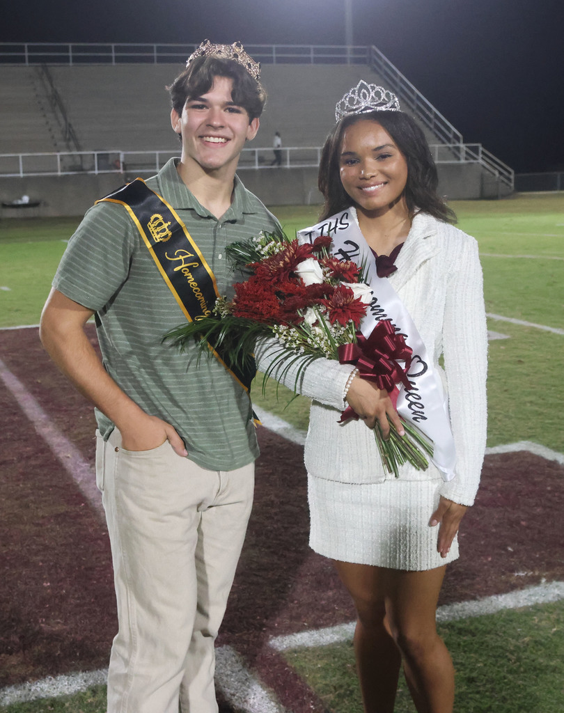 Thomas Aguiar, THS Homecoming King 2025; and Imani Brothers, THS Homecoming Queen 2025.
