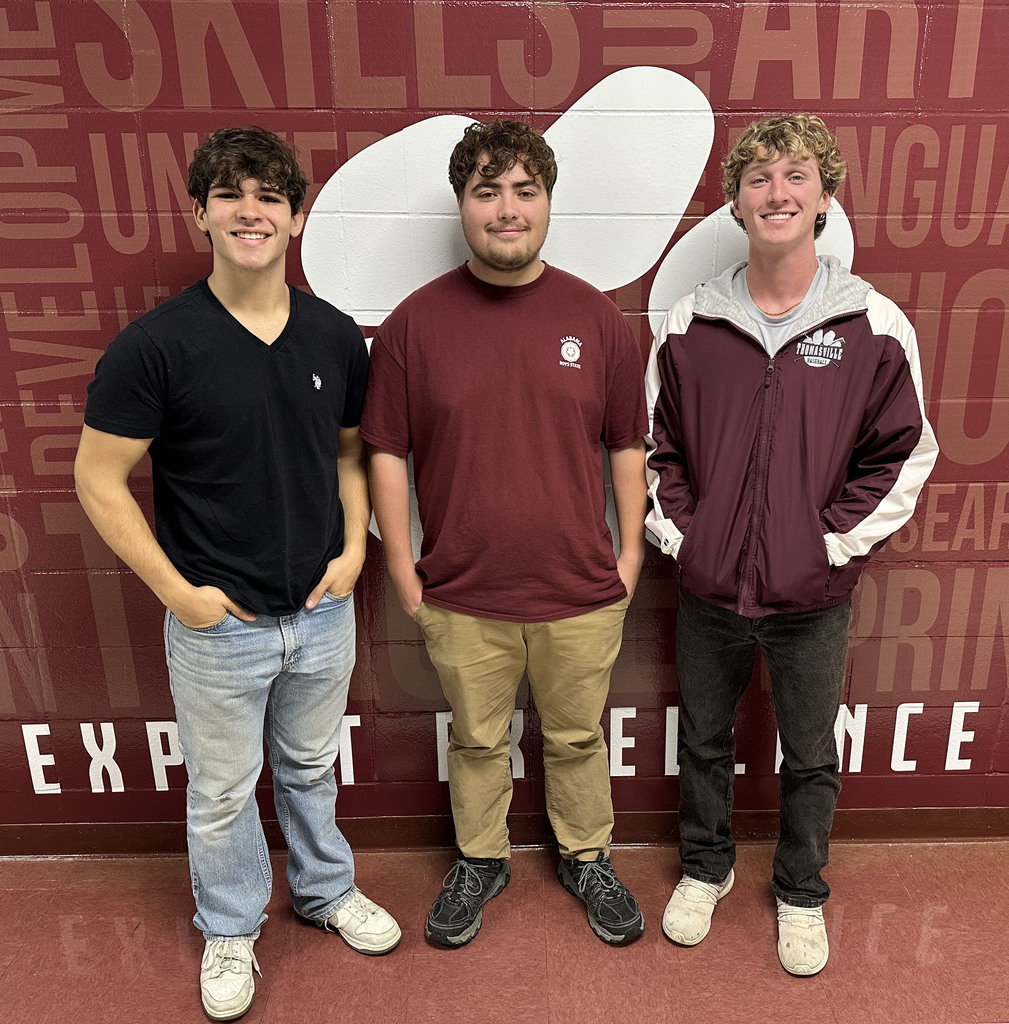 Officers for the Mu Alpha Theta (math honorary) chapter at Thomasville High School have been announced: Thomas Aguiar, Vice President; Charlie Nordan, Secretary; and Isaac Parten, President.