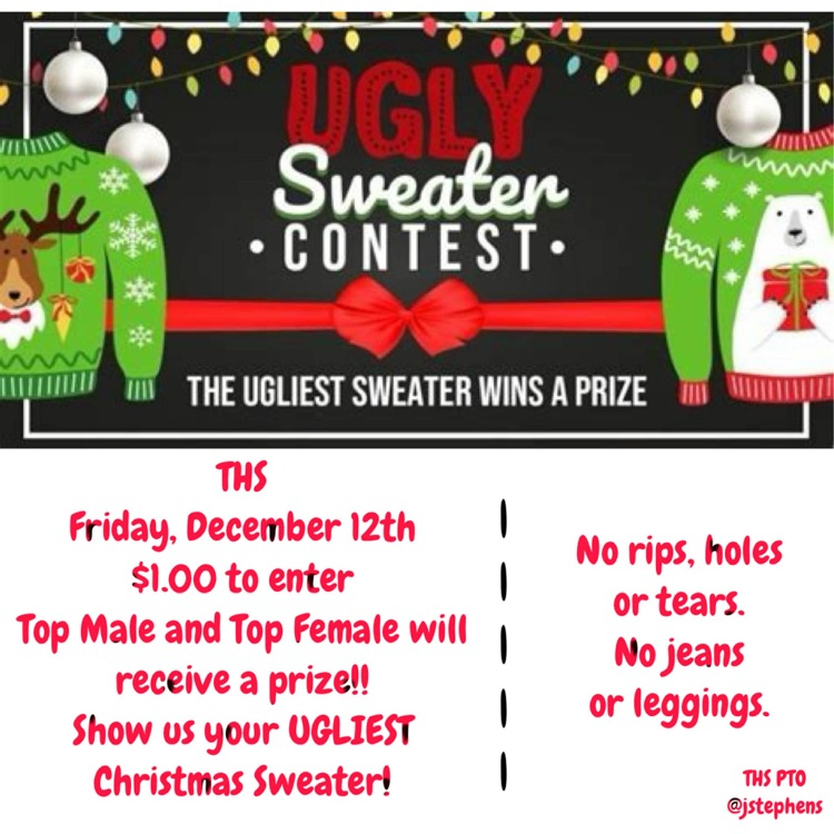 Ugly Sweater Contest Dec. 12 at THS