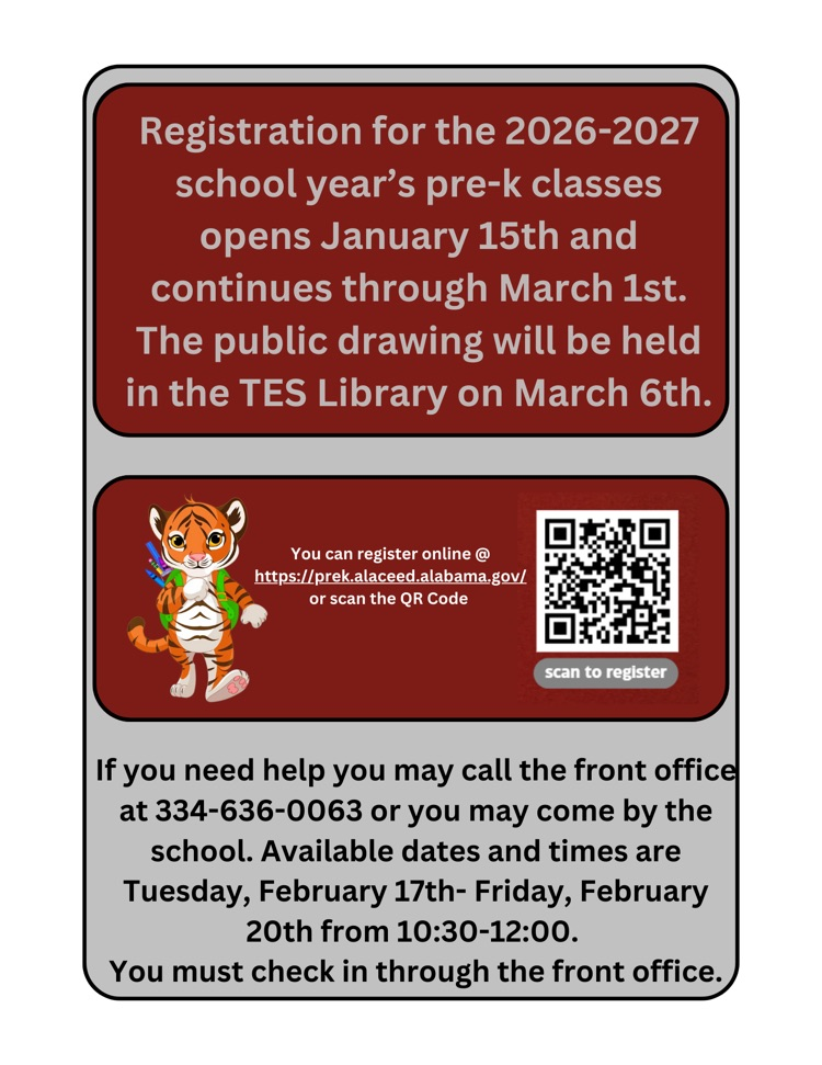 Pre-K registration begins Jan. 15.