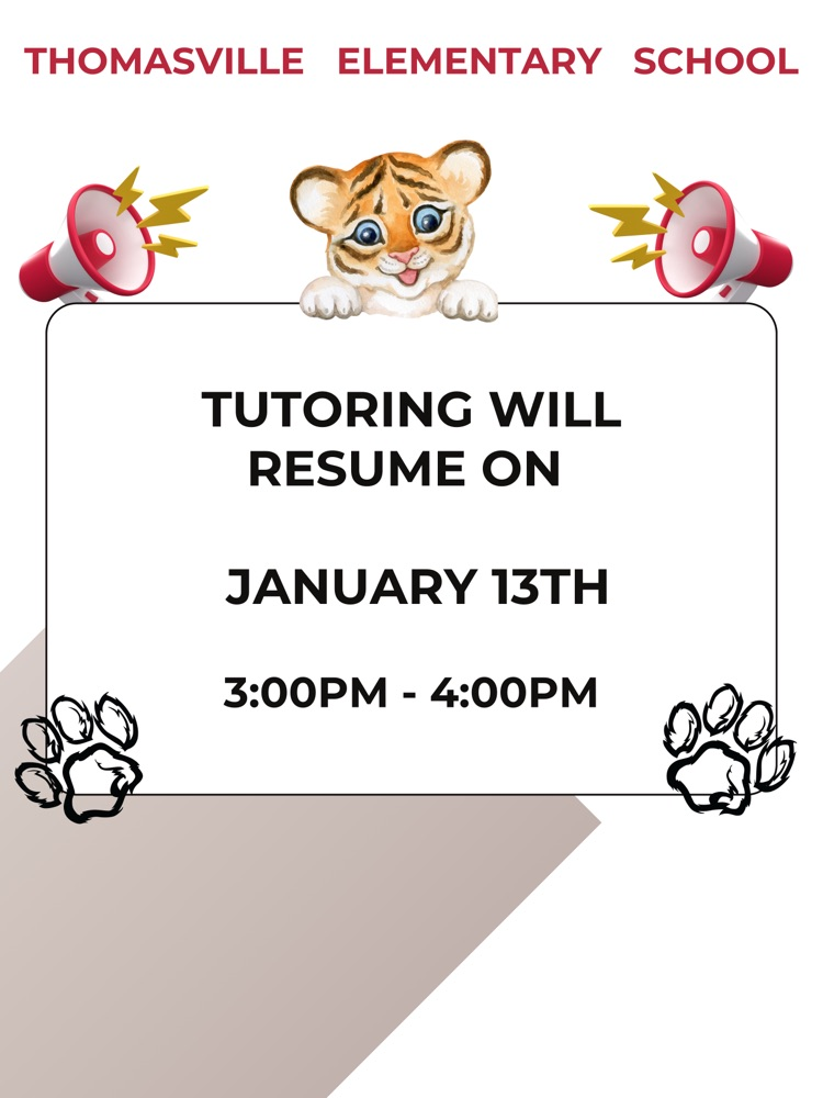 Tutoring resumes Jan. 13 at TES.
