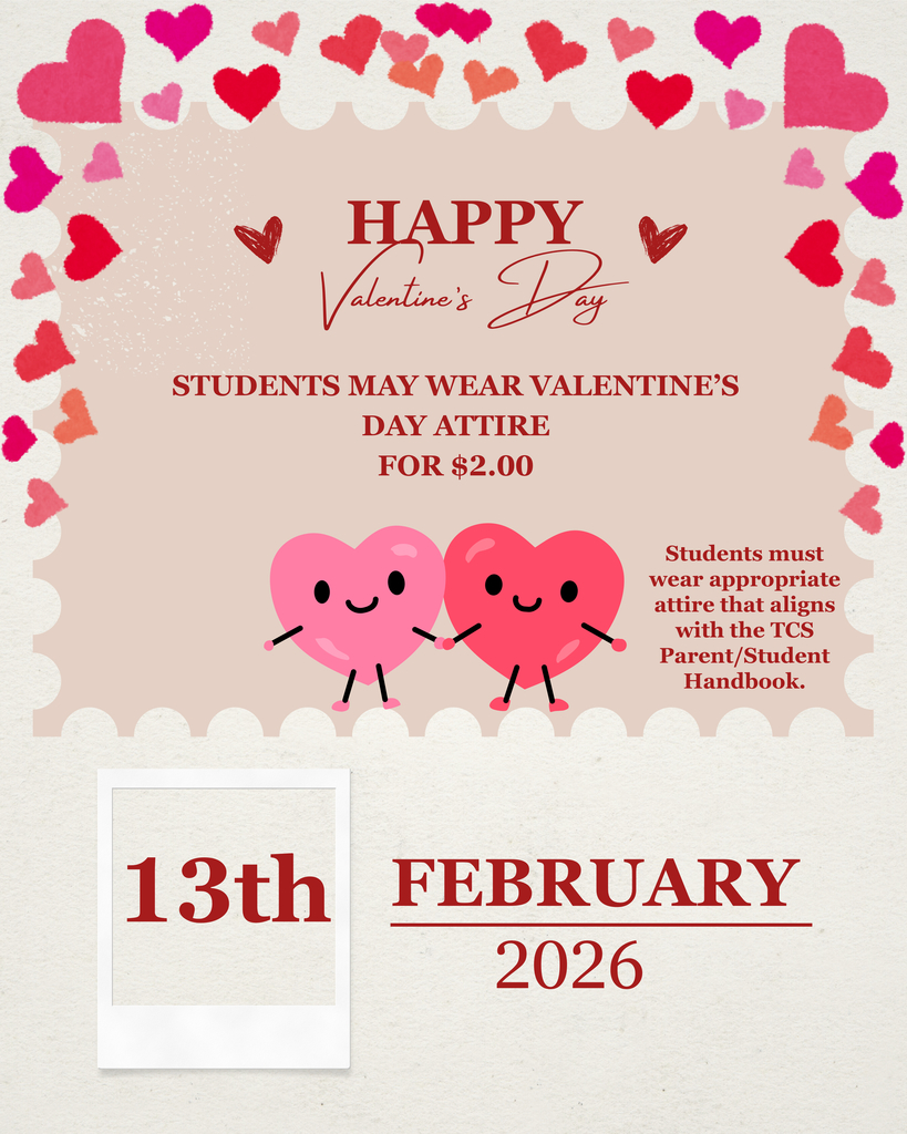 Students at Thomasville Elementary School may wear Valentine's Day attire on Feb. 13 for a $2 fee.