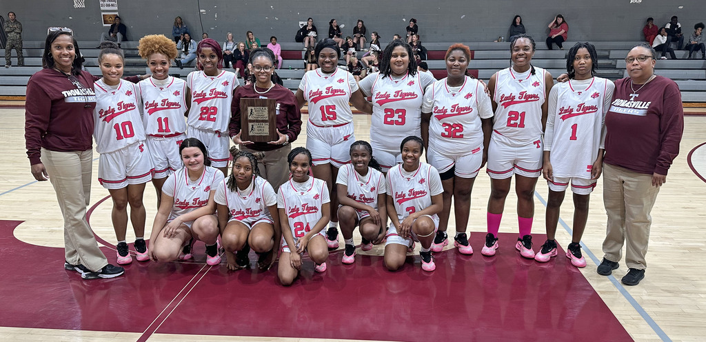 The Thomasville High School Lady Tigers basketball team beat Wilcox Central 53-39 Feb. 9 in the THS gym to win the Class 3A, Area 4 Tournament Championship. THS will host the state Sub-Regional game at 6 p.m. on Friday, Feb. 13 in the THS gym.
