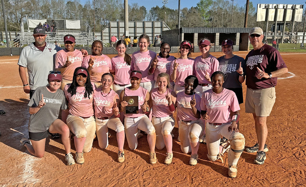 The THS Lady Tigers varsity softball team defeated Sweet Water 9-1 March 14 to win the Tombigbee Classic Tournament at Leroy High School.
