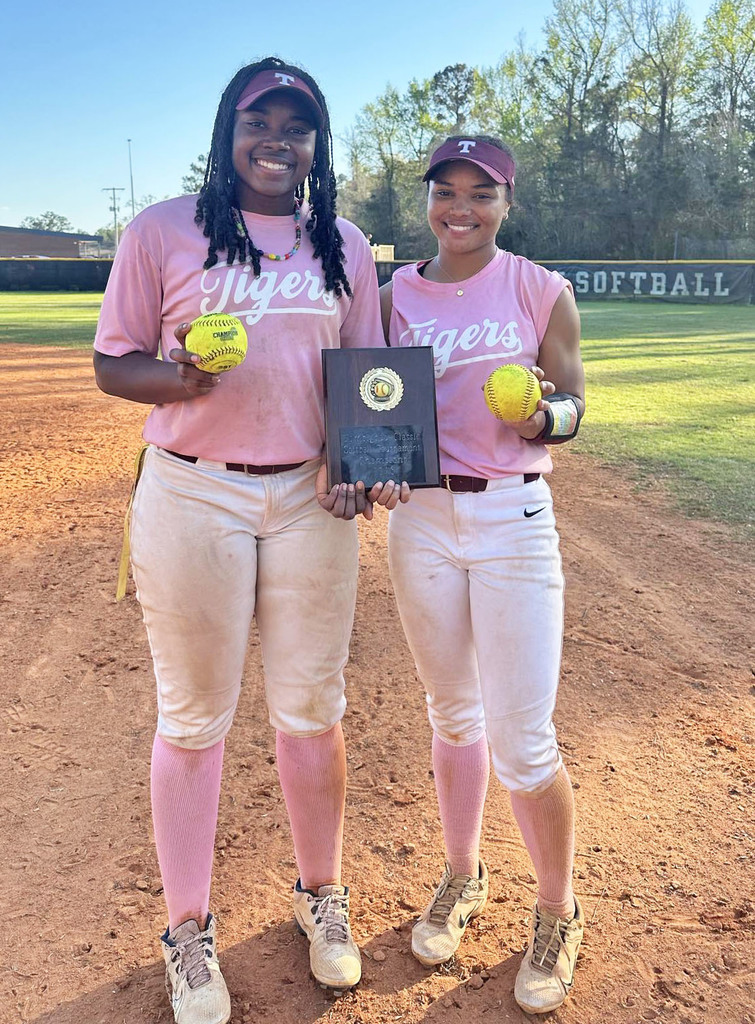 Zakiya Pritchett and Imani Brothers of the Thomasville High School Lady Tigers varsity softball team both hit homeruns during the 2026 Tombigbee Classic Tournament. Pritchett hit a grand slam against Sweet Water on March 14, and Brothers hit a solo home run against St. Paul's on March 13.