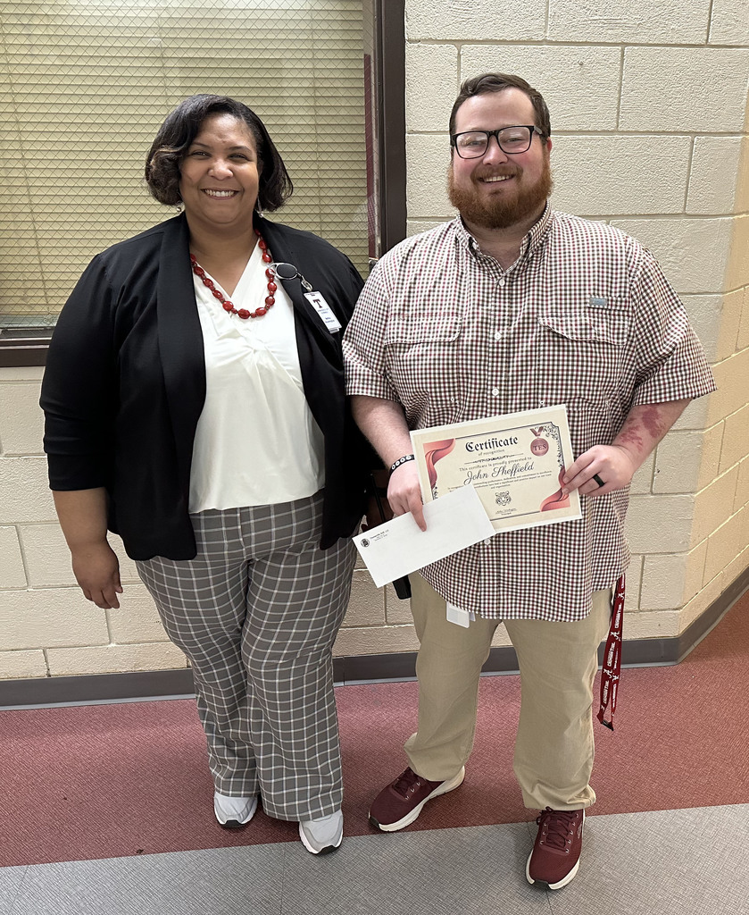 John Sheffield, Assistant Principal at Thomasville Elementary School, was recognized during National Assistant Principals Week. He is pictured with Melisa Washington, TES Principal.