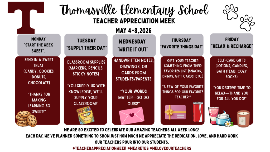 Teacher Appreciation Week at TES May 4-8